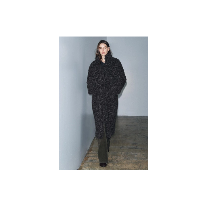 ДЛИННОЕ ПАЛЬТО ИЗ ИСКУССТВЕННОЙ ОВЧИНЫ — ZW COLLECTION