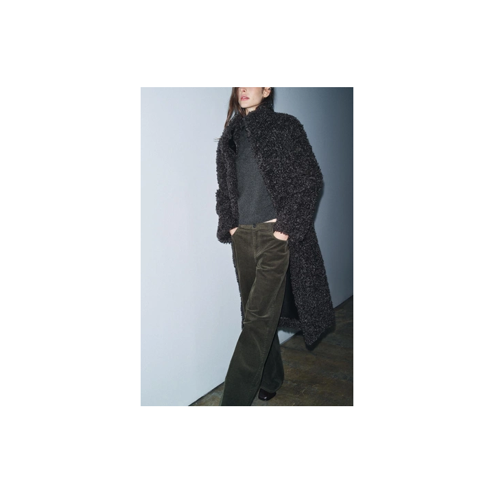 ДЛИННОЕ ПАЛЬТО ИЗ ИСКУССТВЕННОЙ ОВЧИНЫ — ZW COLLECTION