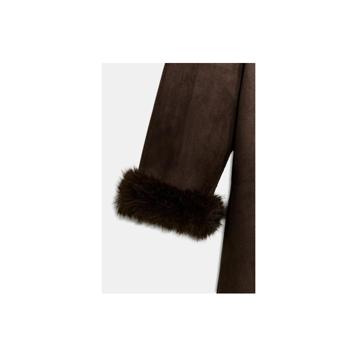 ПАЛЬТО ИЗ ИСКУССТВЕННОГО МЕХА С ПОЯСОМ — ZW COLLECTION