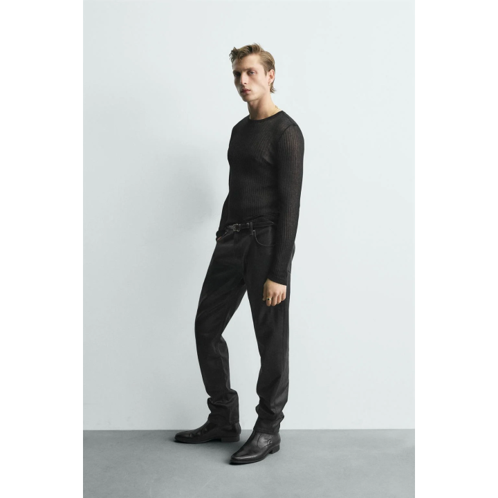 Узкий джемпер полупрозрачный