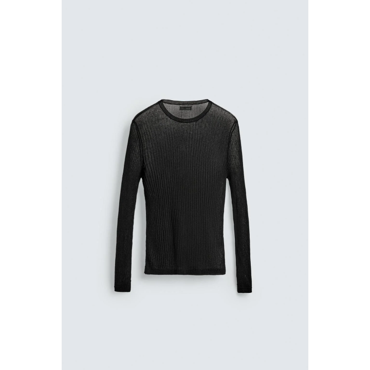 Узкий джемпер полупрозрачный