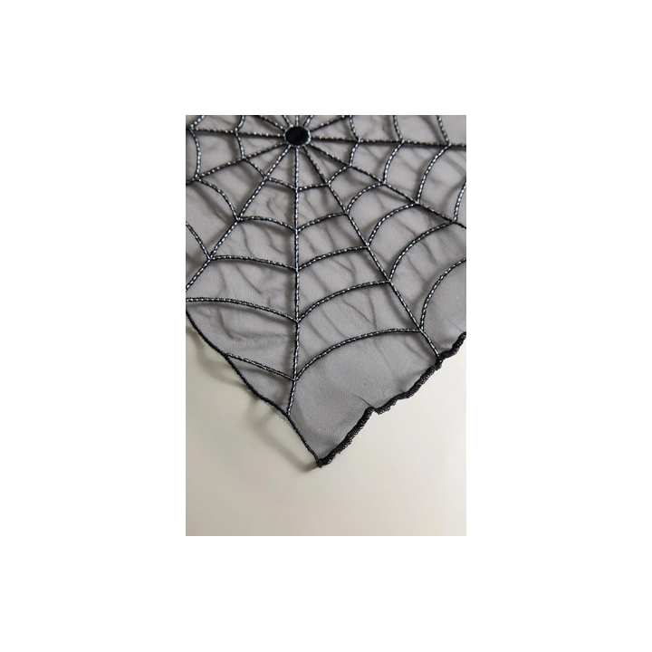 TULLE HALLOWEEN SPIDER WEB TABLECLOTH