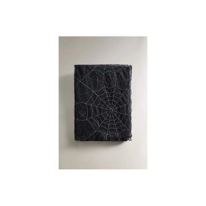 TULLE HALLOWEEN SPIDER WEB TABLECLOTH
