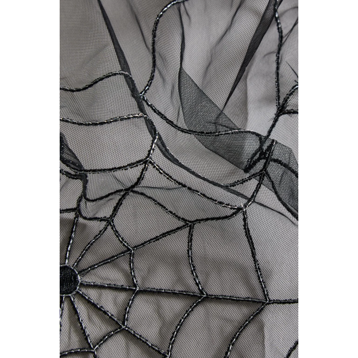 TULLE HALLOWEEN SPIDER WEB TABLECLOTH
