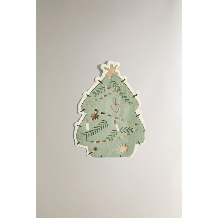 Набор детских бумажных салфеток в форме рождественской елки (набор из 20 штук)