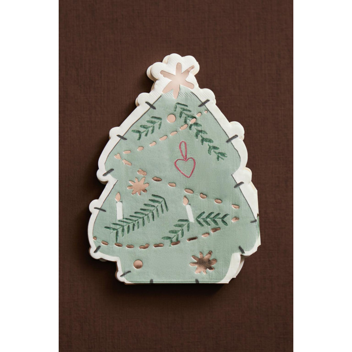 Набор детских бумажных салфеток в форме рождественской елки (набор из 20 штук)