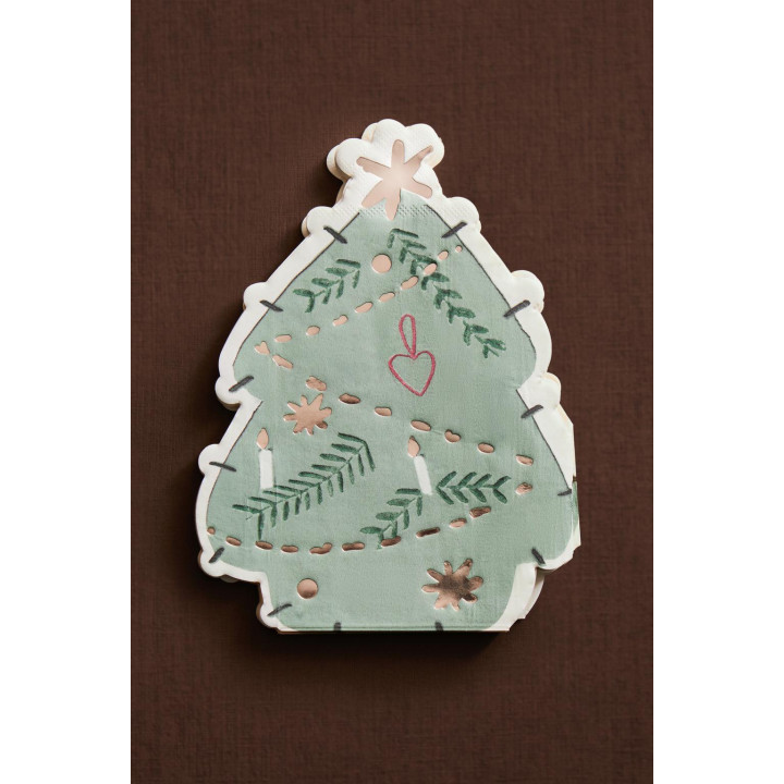 Набор детских бумажных салфеток в форме рождественской елки (набор из 20 штук)