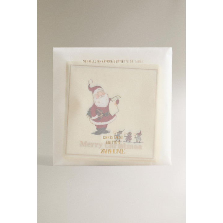 Набор детских бумажных салфеток с изображением деда мороза (набор из 20 штук)