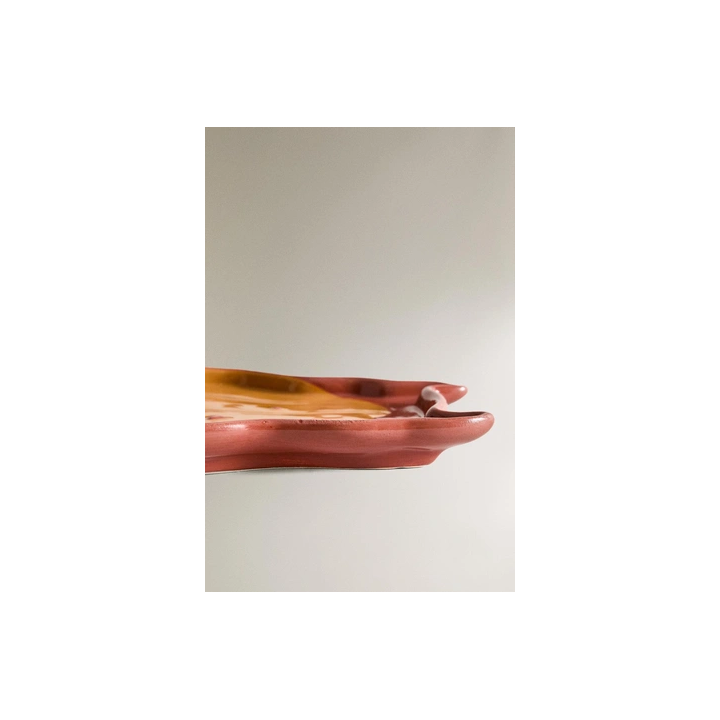 CHILDREN'S STONEWARE HALLOWEEN PUMPKIN PLATE