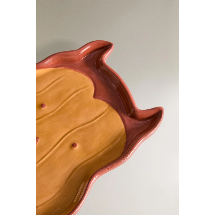 CHILDREN'S STONEWARE HALLOWEEN PUMPKIN PLATE