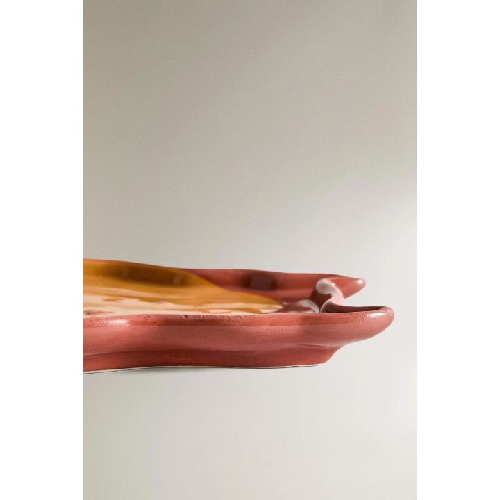 CHILDREN'S STONEWARE HALLOWEEN PUMPKIN PLATE