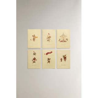 Набор рождественских открыток с мышками (набор из 6 штук)