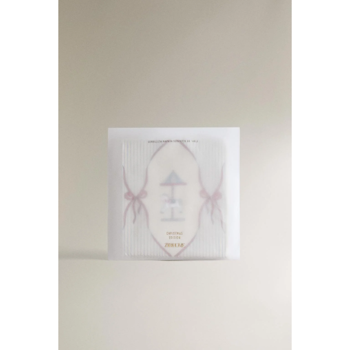 Набор детских рождественских бумажных салфеток с каруселью (упаковка из 20 штук)