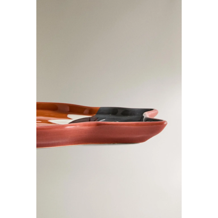 CHILDREN'S STONEWARE HALLOWEEN CAT PLATE