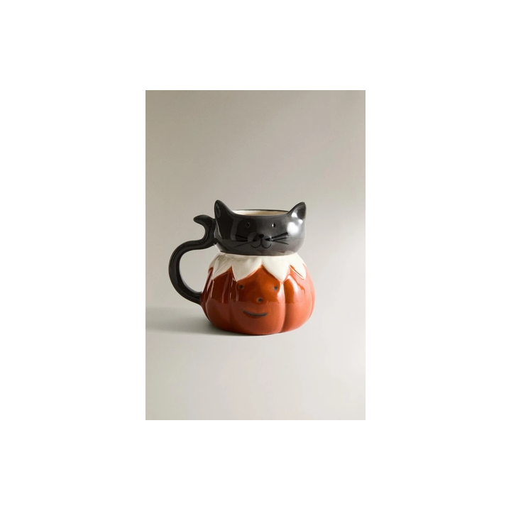 CHILDREN'S CERAMIC HALLOWEEN CAT MUG