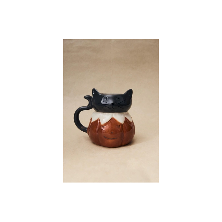 CHILDREN'S CERAMIC HALLOWEEN CAT MUG