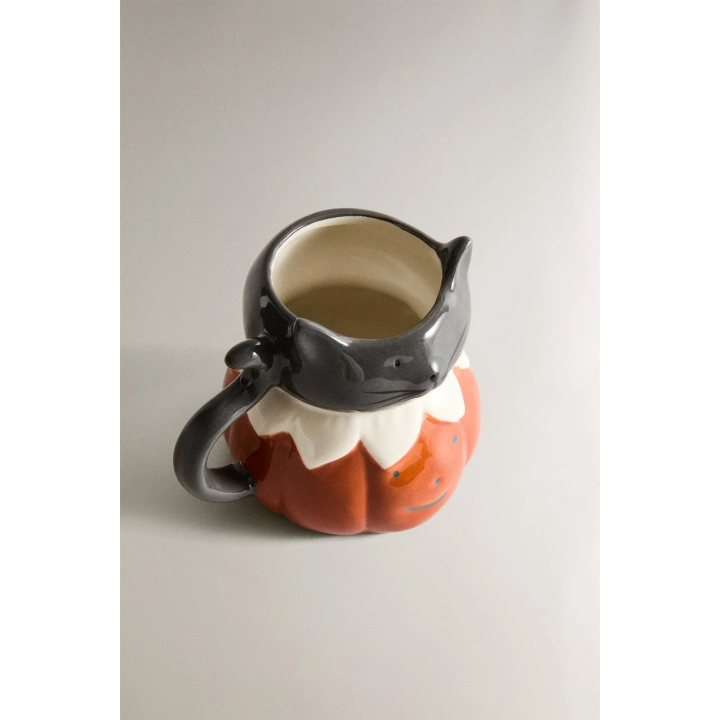 CHILDREN'S CERAMIC HALLOWEEN CAT MUG