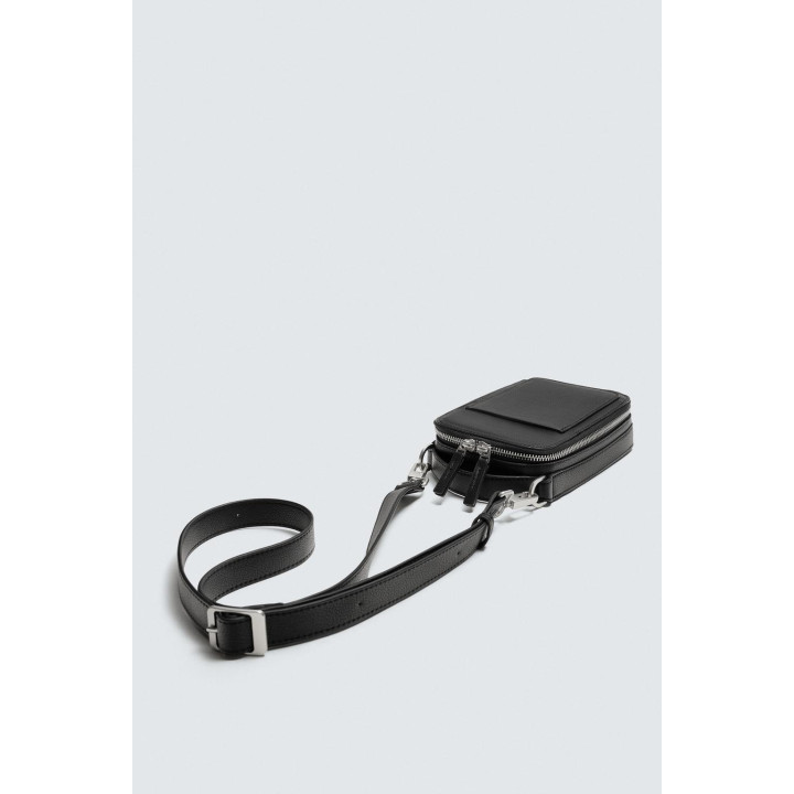 Кожаная сумка через плечо с текстурой