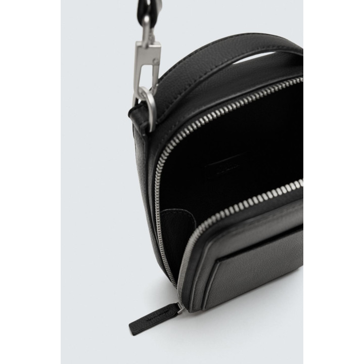 Кожаная сумка через плечо с текстурой