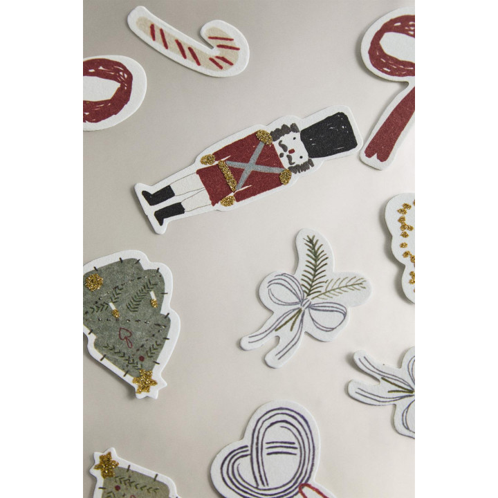 Детский металлический набор наклеек на рождество