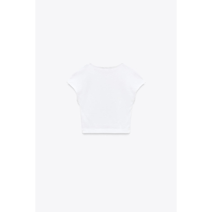 Хлопковая модальная футболка-короткая