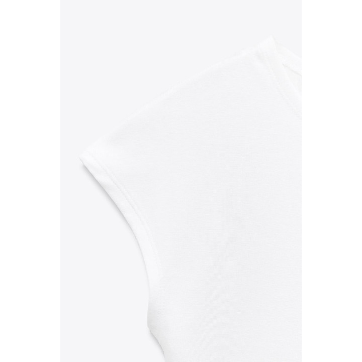 Хлопковая модальная футболка-короткая