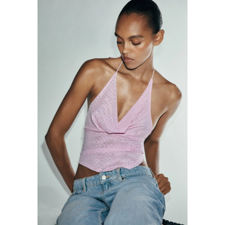 ТОП ИЗ ТКАНИ «ТЮЛЬ» СО СТРАЗАМИ