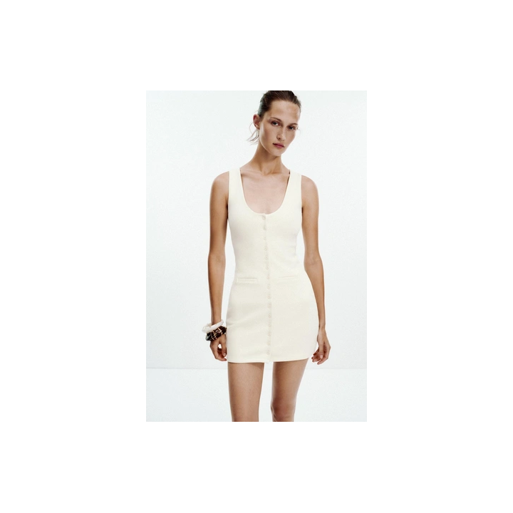 ПЛАТЬЕ ИЗ ИНТЕРЛОКА С ПУГОВИЦАМИ