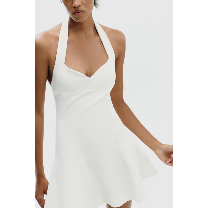 КОРОТКОЕ ПЛАТЬЕ-ХАЛТЕР ИЗ ИНТЕРЛОКА