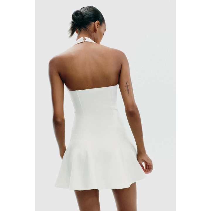 КОРОТКОЕ ПЛАТЬЕ-ХАЛТЕР ИЗ ИНТЕРЛОКА