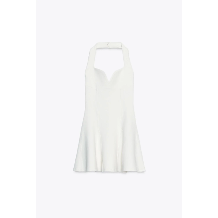 КОРОТКОЕ ПЛАТЬЕ-ХАЛТЕР ИЗ ИНТЕРЛОКА