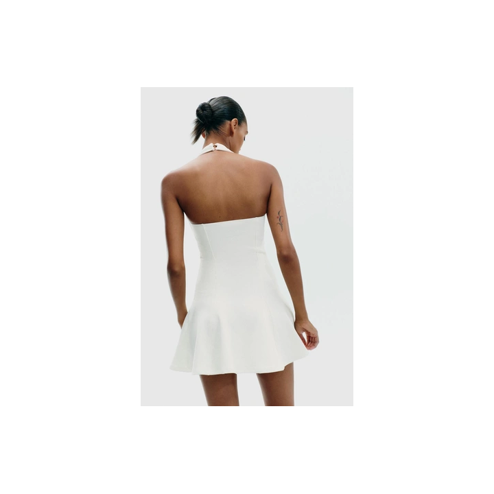 КОРОТКОЕ ПЛАТЬЕ-ХАЛТЕР ИЗ ИНТЕРЛОКА