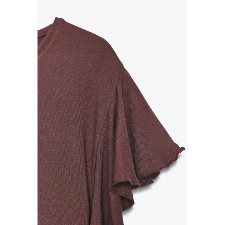 ФУТБОЛКА С РУКАВАМИ-ВОЛАНАМИ