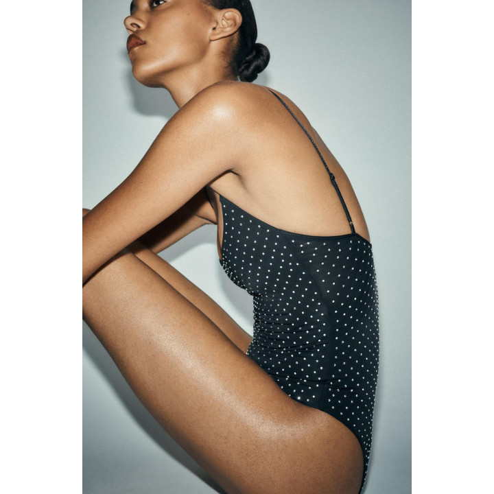 БОДИ ИЗ ПОЛИАМИДА СО СТРАЗАМИ