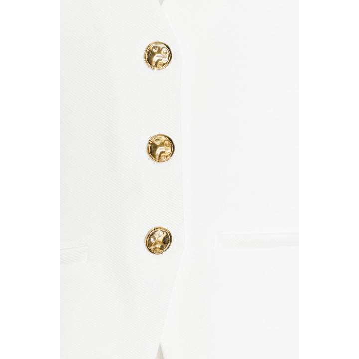 ЖИЛЕТ ИЗ САРЖИ С ПУГОВИЦАМИ