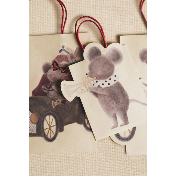 Набор подарочных пакетов с рождественским дизайном мышей (набор из 4 шт.)