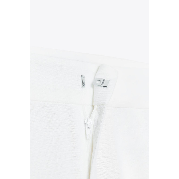 ШИРОКИЕ БРЮКИ С ПРЯЖКАМИ ИЗ ЛЬНА