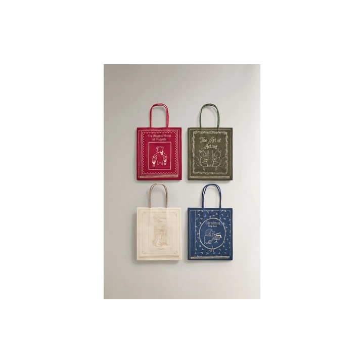 PACK OF SMALL CHRISTMAS BOOK BAGS (PACK OF 4)