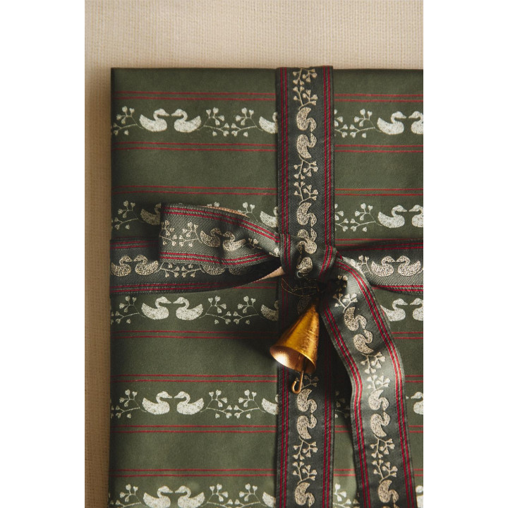 Лента для подарков на рождество с декоративными утятами