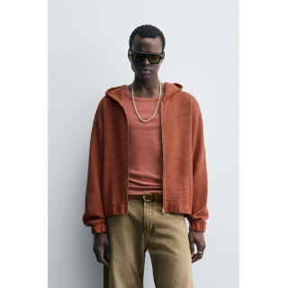 ТОЛСТОВКА С КАПЮШОНОМ ИЗ ТКАНИ С ОТКРЫТОЙ ТЕКСТУРОЙ