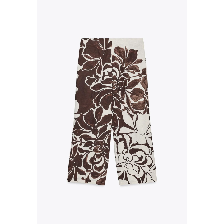 БРЮКИ С ЗАПА́ХОМ И ЦВЕТОЧНЫМ ПРИНТОМ