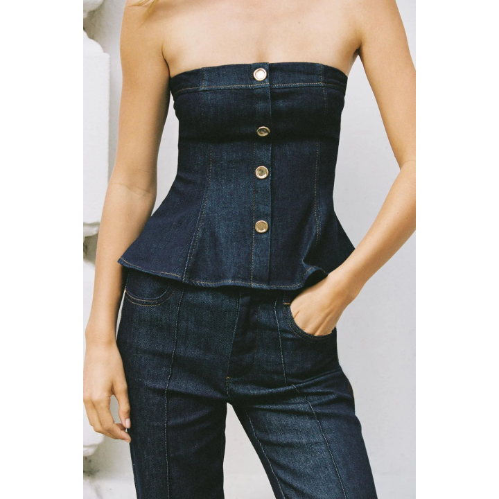 ДЖИНСОВЫЙ ТОП Z1975 С БАСКОЙ