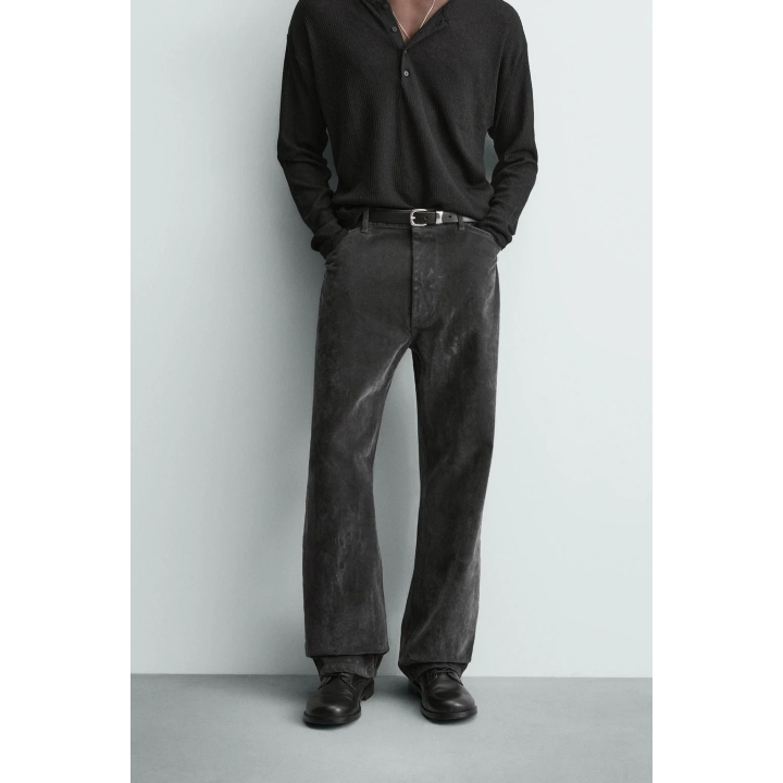 БРЮКИ RELAXED FIT С ФЛОКИРОВАНИЕМ