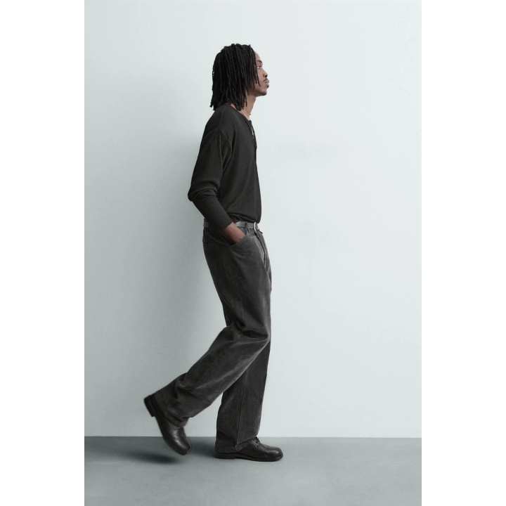 БРЮКИ RELAXED FIT С ФЛОКИРОВАНИЕМ