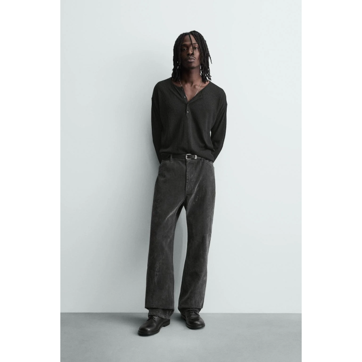 БРЮКИ RELAXED FIT С ФЛОКИРОВАНИЕМ