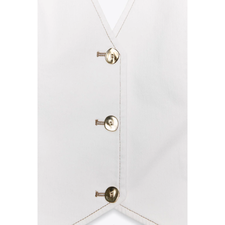 КОРОТКИЙ ДЖИНСОВЫЙ ТОП Z1975 С ГОРЛОВИНОЙ ХАЛТЕР