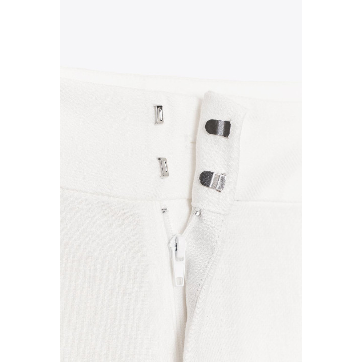 БРЮКИ ИЗ СМЕСОВОГО ЛЬНА С ЗАЩИПАМИ — ZW COLLECTION