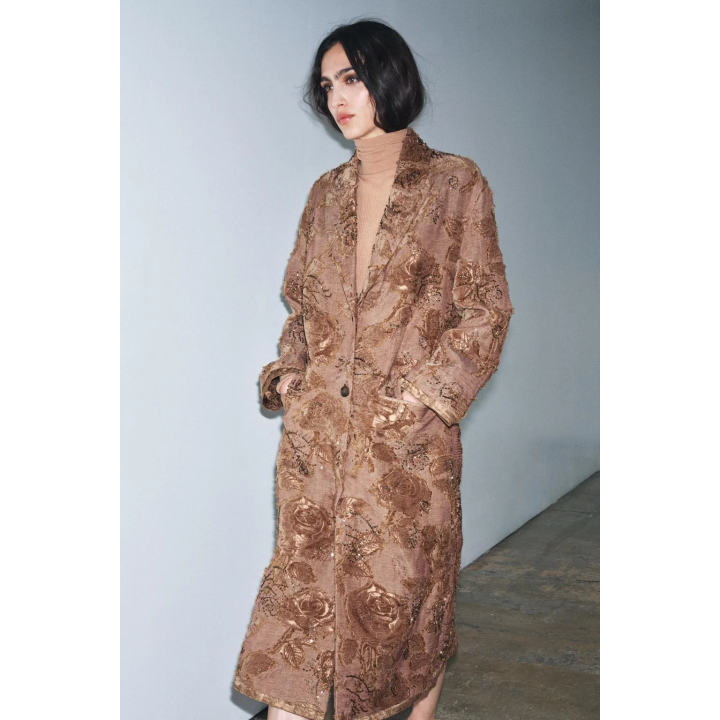 ДЛИННОЕ ПАЛЬТО С ВЫШИВКОЙ — ZW COLLECTION LIMITED EDITION