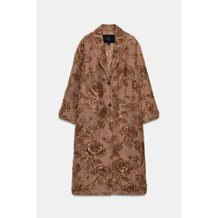 ДЛИННОЕ ПАЛЬТО С ВЫШИВКОЙ — ZW COLLECTION LIMITED EDITION