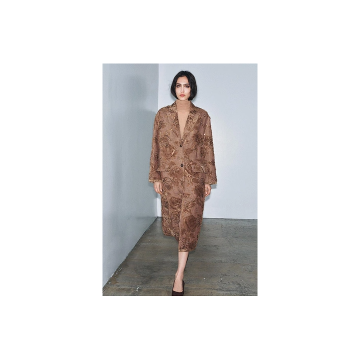 ДЛИННОЕ ПАЛЬТО С ВЫШИВКОЙ — ZW COLLECTION LIMITED EDITION